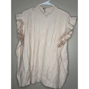Womens Boutique Sweater Top Apricot Short Sleeve 2X